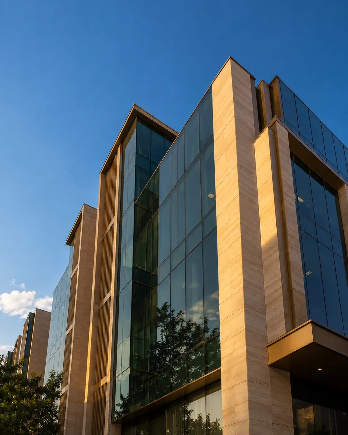 Architectural illustration of a contemporary commercial building